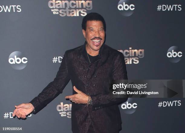 Lionel Richie poses at "Dancing with the Stars" Season 28 Finale at CBS Television City on November 25, 2019 in Los Angeles, California.