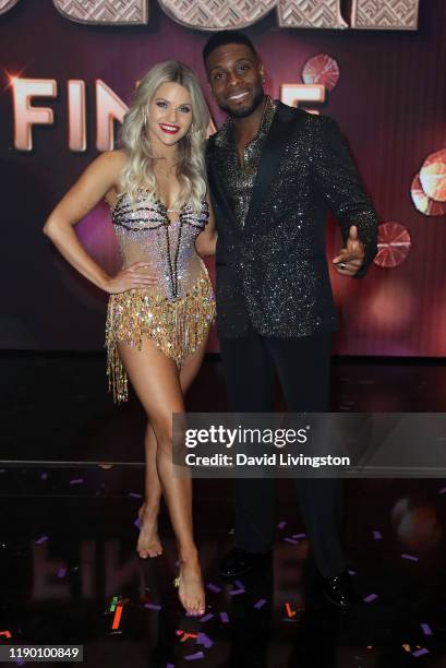 Witney Carson and Kel Mitchell pose at "Dancing with the Stars" Season 28 Finale at CBS Television City on November 25, 2019 in Los Angeles,...