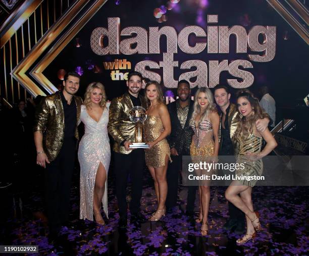 Gleb Savchenko, Lauren Alaina, Alan Bersten, Hannah Brown, Kel Mitchell, Witney Carson, Sasha Farber and Ally Brooke pose at "Dancing with the Stars"...