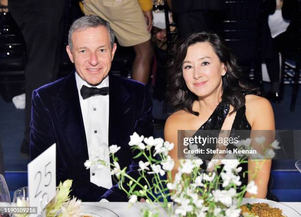 Bob Iger and Clara Wu attend the 2019 LACMA Art + Film Gala Presented By Gucci at LACMA on November 02, 2019 in Los Angeles, California.