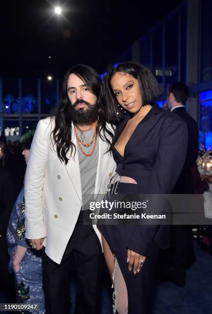 Alessandro Michele wearing Gucci, and Melina Matsoukas attend the 2019 LACMA Art + Film Gala Presented By Gucci at LACMA on November 02, 2019 in Los...