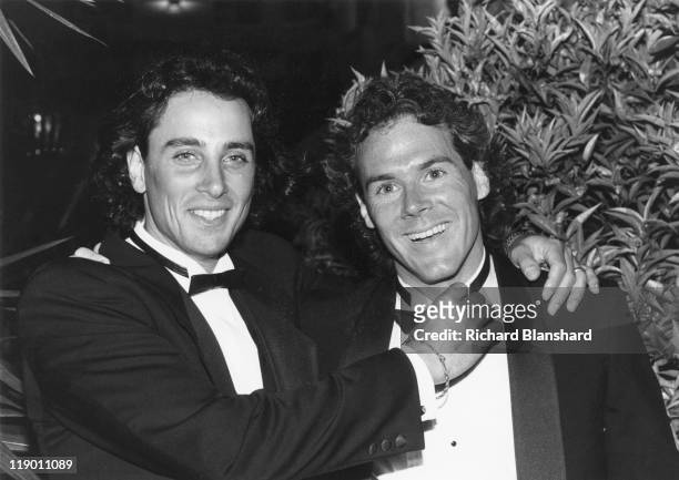 American actor and dancer Matt Lattanzi at the Cannes Film Festival in France, with American producer, director and screenwriter Stephen Sommers, May...