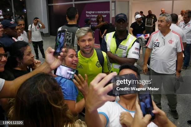 Diego Ribas of Flamengo team arrives in Rio after playing the FIFA Club World Cup Qatar 2019 Final Against Liverpool, on December 22, 2019 in Rio de...