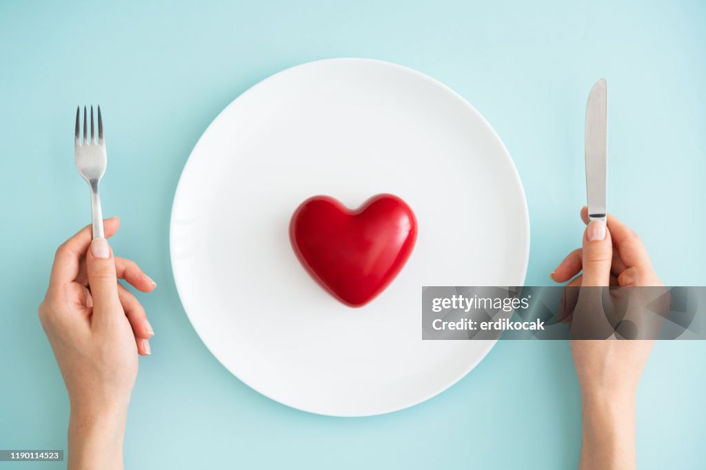 Red Heart on White Plate