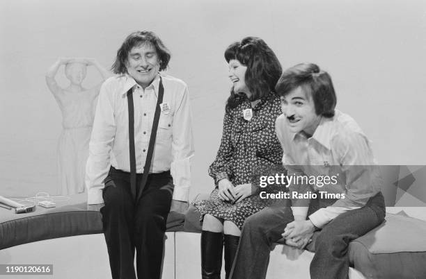 Comedian Spike Milligan and actress Madeline Smith in a scene from the BBC television comedy episode 'Milligan in Autumn', September 21st 1972.