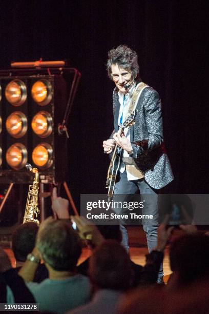 Ronnie Wood performs on stage at Symphony Hall on November 25, 2019 in Birmingham, England.