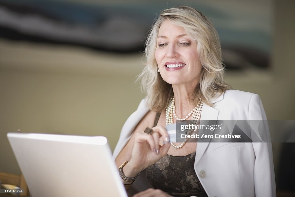 Businesswoman shopping on the internet