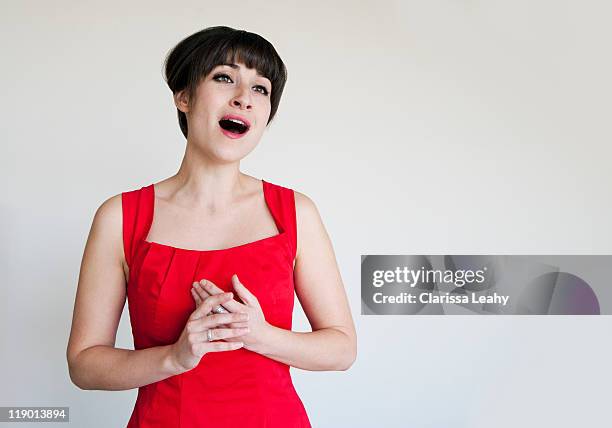 close up of opera singer - white female singer stock pictures, royalty-free photos & images