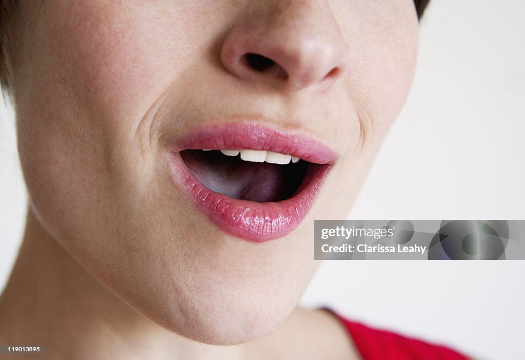 Close up of woman singing