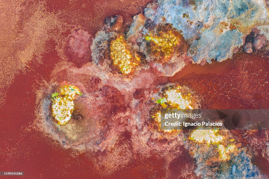 Aerial image of Dallol in the Danakil depression, Northern Ethiopia