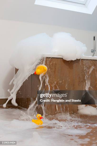 bath tub overflowing - overflowing stock pictures, royalty-free photos & images