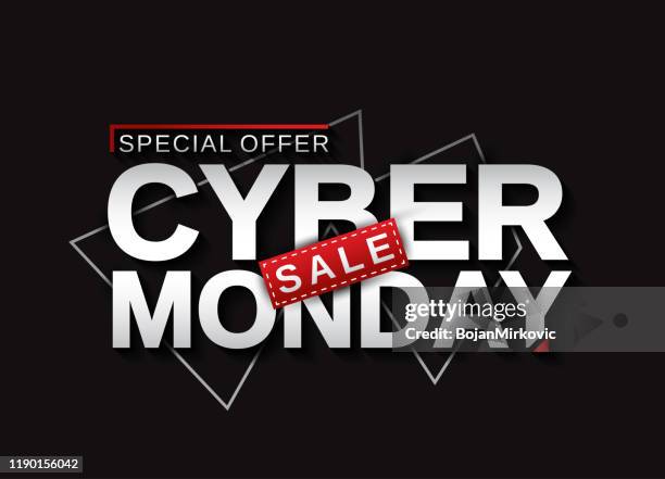 cyber monday sale banner card. vector illustration. - cyber monday background stock illustrations