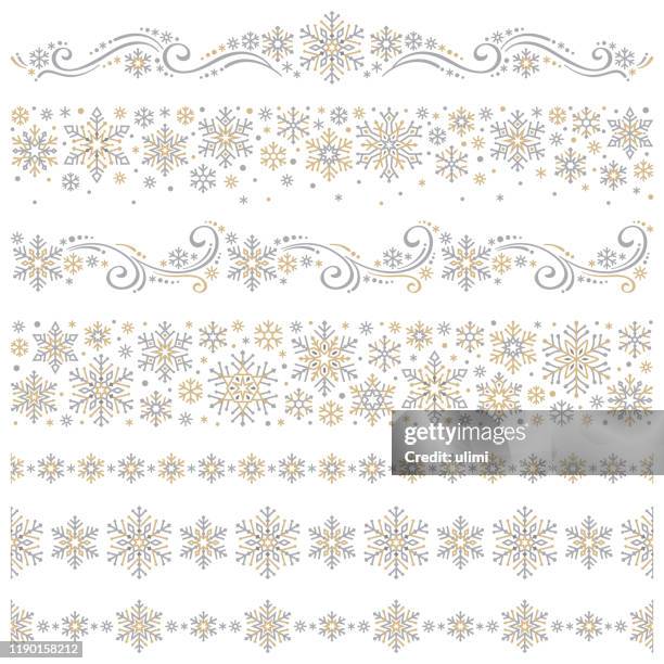snowflakes - christmas border stock illustrations