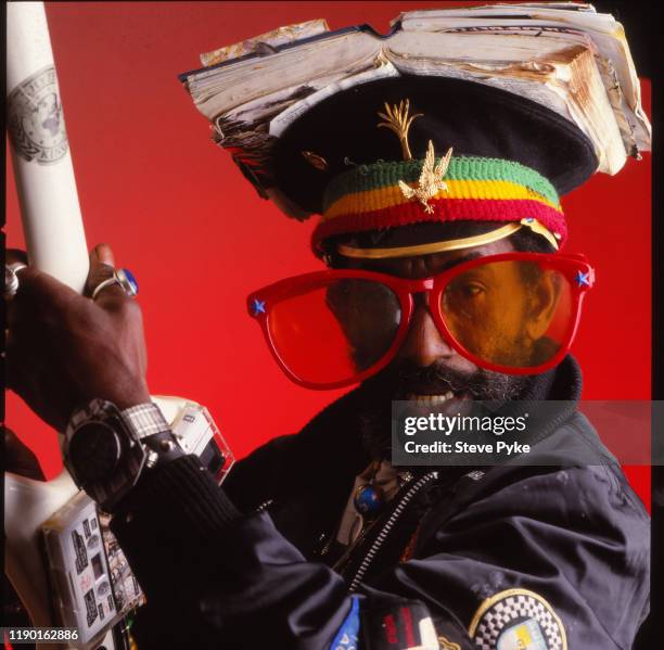 Reggae and dub musician Lee 'Scratch' Perry, London, 1987.