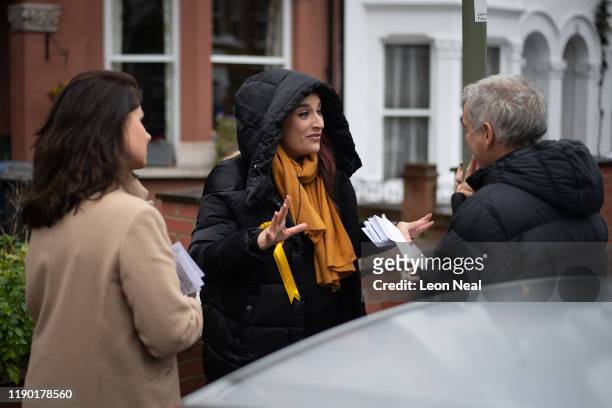 Former Conservative MP and Liberal Democrat member Heidi Allen looks on as former Labour MP and Liberal Democrat Parliamentary candidate Luciana...