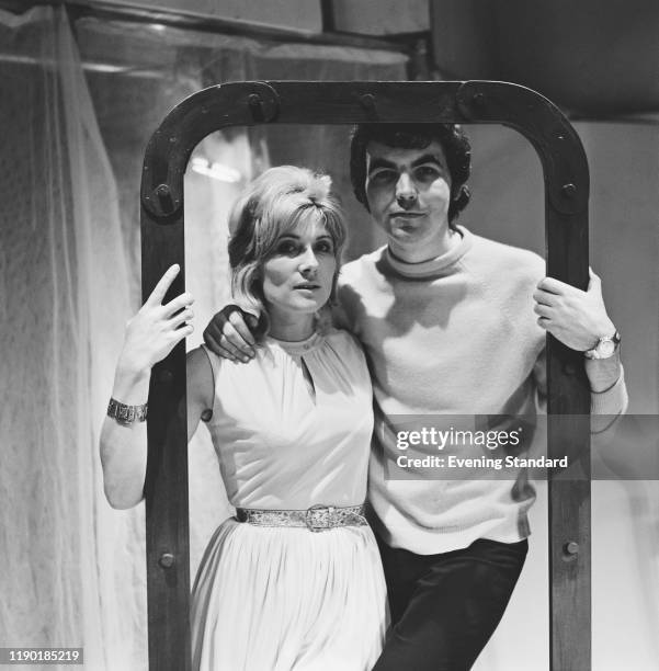 English theatre producer Bill Kenwright posed with actress Virginia Stride in London on 14th January 1971.