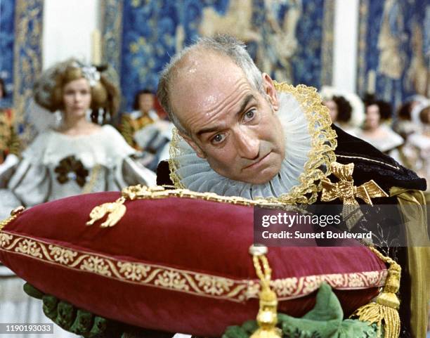 Acteur français Louis de Funes sur le tournage du film "La folie des grandeurs".