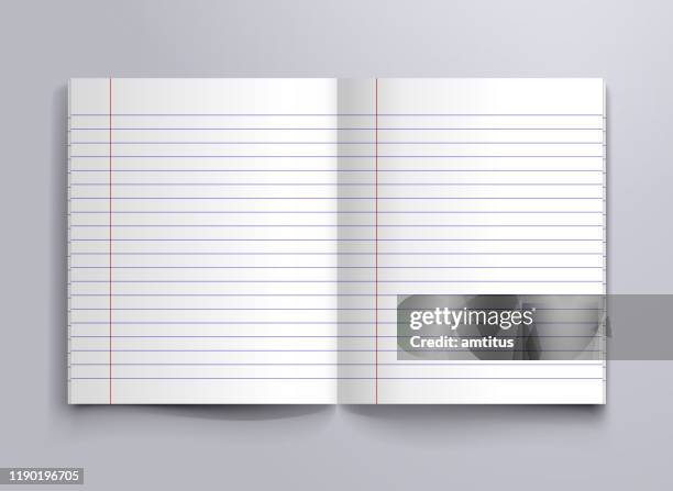 ruled notebook - school book stock illustrations