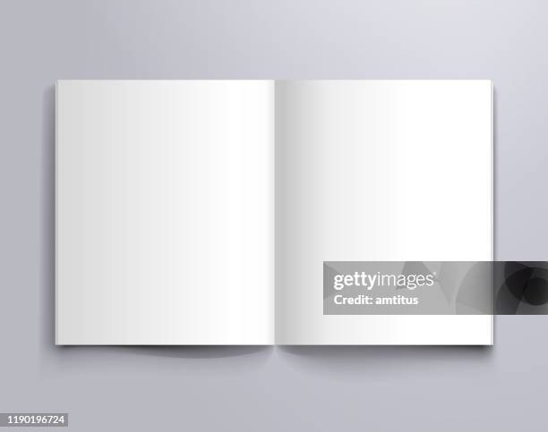 stockillustraties, clipart, cartoons en iconen met blanco notitieblok - open book