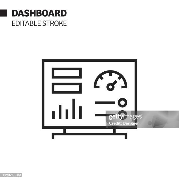 dashboard line icon, outline vector symbol illustration. pixel perfect, editable stroke. - control panel icon stock illustrations