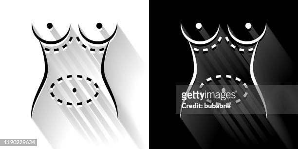 plastic surgery black and white icon with long shadow - at new york fashion week powered by art hearts fashion nyfw stock illustrations