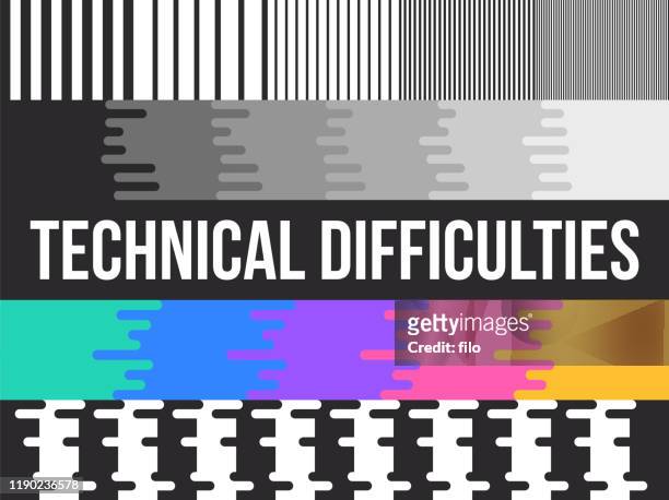 technical difficult tv test pattern - problems stock illustrations