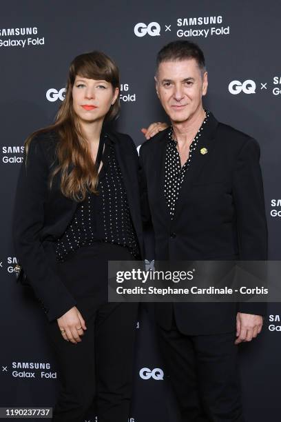 Calypso Valois and Etienne Daho attend the GQ Women & Men Of The Year Awards Photocall At Hotel De Crillon on November 26, 2019 in Paris, France.