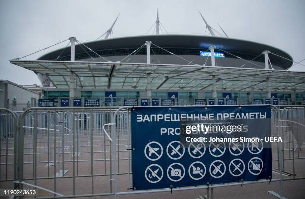 General outside view of the Gazprom Arensa the day prior to the UEFA Champions League group G match between Zenit St. Petersburg and Olympique Lyon...