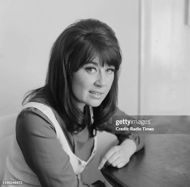 Actress Nerys Hughes interviewed at her home for the BBC television series 'The Liver Birds', May 1st 1972.