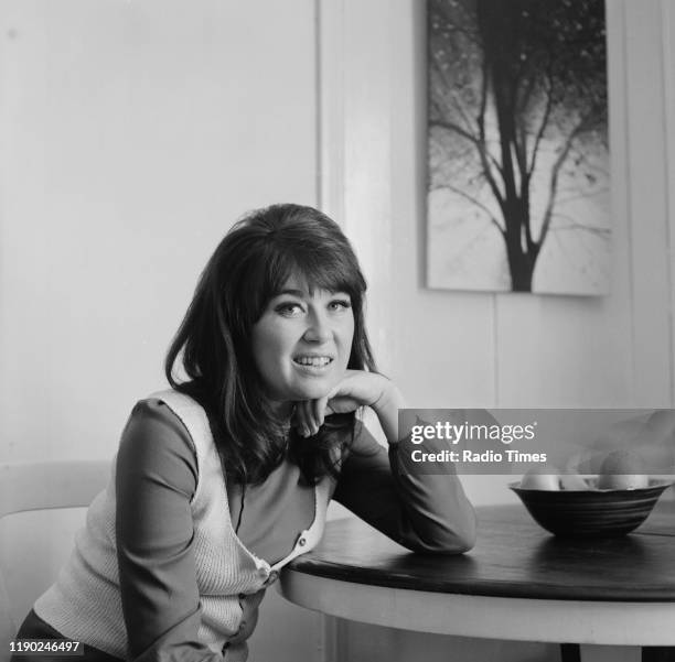 Actress Nerys Hughes interviewed at her home for the BBC television series 'The Liver Birds', May 1st 1972.