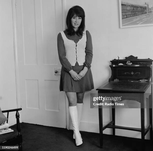 Actress Nerys Hughes interviewed at her home for the BBC television series 'The Liver Birds', May 1st 1972.