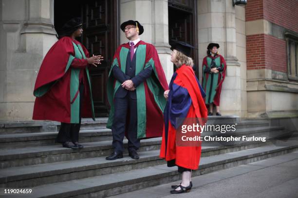 Students at the University of Birmingham take part in their degree congregations as they graduate on July 14, 2011 in Birmingham, England. Thousands...