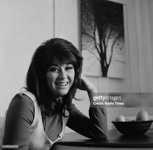 Actress Nerys Hughes interviewed at her home for the BBC television series 'The Liver Birds', May 1st 1972.