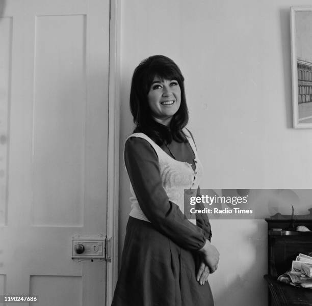 Actress Nerys Hughes interviewed at her home for the BBC television series 'The Liver Birds', May 1st 1972.