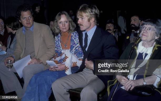 Harry Chapin, actor Robert Redford and Lola Redford attend A Future With Alternatives Benefit on May 5, 1978 at St. John the Divine Cathedral in New...