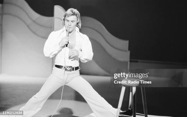 Comedian Freddie Starr performing on the BBC television special 'The Freddie Starr Show', January 27th 1976.