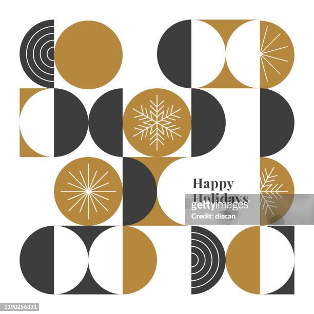 happy holidays card with modern geometric background. - luxury stock illustrations