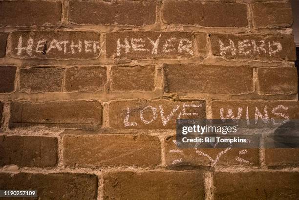 August 18: MANDATORY CREDIT Bill Tompkins/Getty Images Memorial for Heather Heyer who was killed. On August 12 a car was deliberately driven into a...