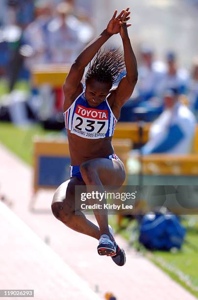 Eunice Barber of France had a best effort of 22-1 3/4 for 1,089 points in the heptathlon long jump in the IAAF World Championships in Athletics at...