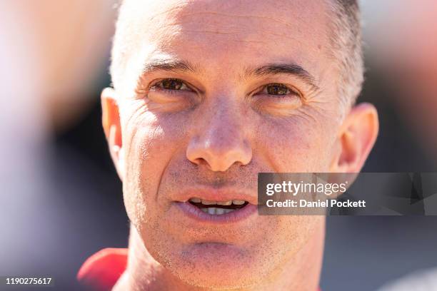 Newly appointed Melbourne Renegades Head Coach Michael Klinger speaks to the media during a Cricket Victoria press conference at the Melbourne...