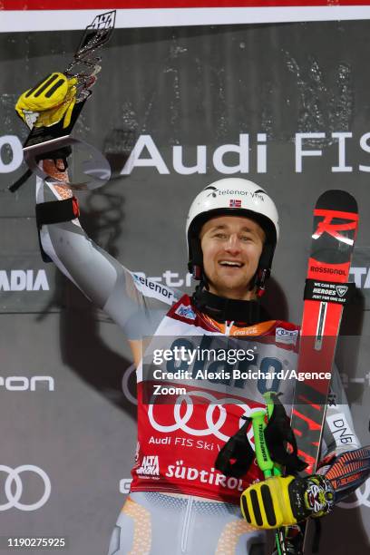 Rasmus Windingstad of Norway takes 1st place during the Audi FIS Alpine Ski World Cup Men's Parallel Giant Slalom on December 23, 2019 in Alta Badia...