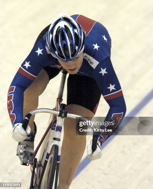 Olympic Cycling Sprint Team member Jennie Reed at the grand opening of the ADT Event Center at the Home Depot Center on Wednesday, July 21, 2004.