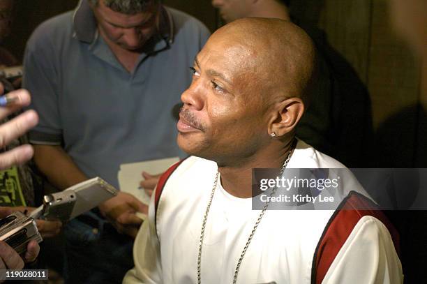 Maurice Greene at Prefontaine Classic track meet press conference at the Valley River Inn on Friday, June 18, 2004.