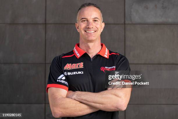 Newly appointed Melbourne Renegades Head Coach Michael Klinger poses for a photograph during a Cricket Victoria press conference at the Melbourne...