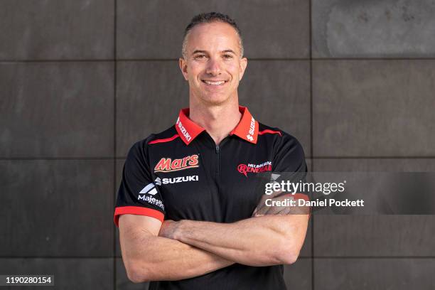 Newly appointed Melbourne Renegades Head Coach Michael Klinger poses for a photograph during a Cricket Victoria press conference at the Melbourne...