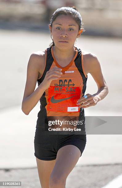 Ana Mendoza of Riverside placed third in 19:30 in the women's community college division of the 58th Mt. San Antonio College Cross Country...