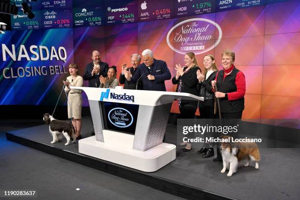 Hailey Gallotti, NASDAQ VP David Wicks, DJ Jean, National Dog Show host David Frei, John O'Hurley, Erika Lewis, Magee Snyder, Dr. Alice Hoersch and...