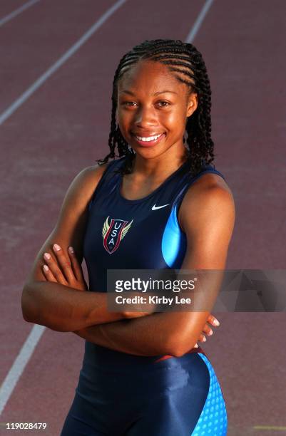 Baptist High School Allyson Felix broke Marion Jones' all-time high school record in the 200 meters. Felix, who will attend USC, poses at College of...