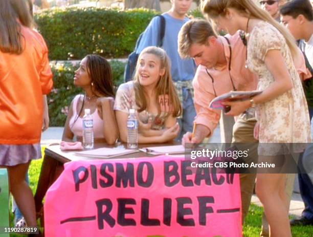 The movie "Clueless", written and directed by Amy Heckerling. Seen here seated at table, from left, Stacey Dash and Alicia Silverstone . Cher is...