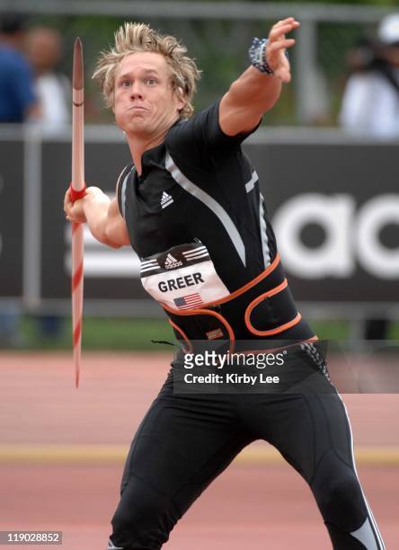 Breaux Greer won the javelin in an American record 297-7 in the adidas Track Classic at the Home Depot Center in Carson, Calif. On Sunday, May 20,...